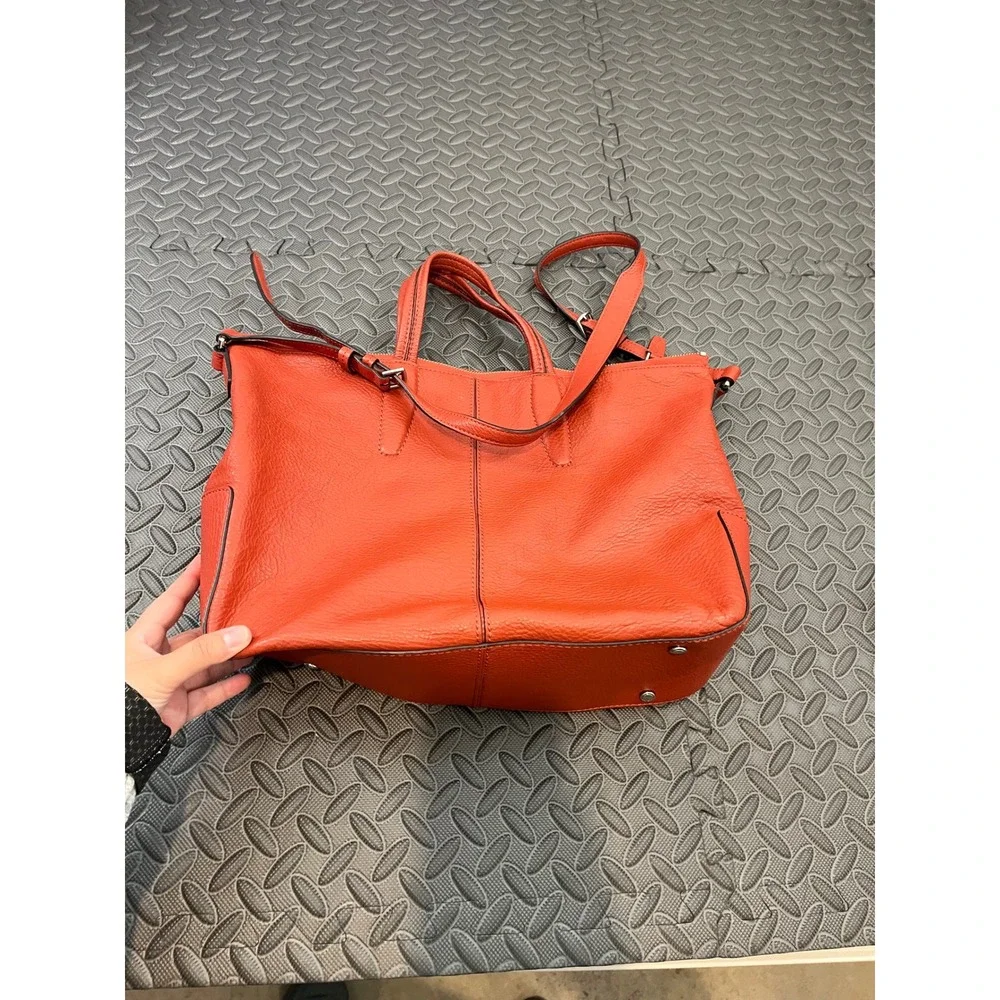 Tumi Tote Convertible Satchel 2 Way‎ Hand Leather Shoulder Bag Burnt Orange